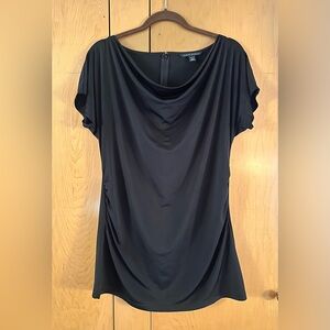 Banana Republic Black Draped Cowl Neck Short Sleeve Top EUC